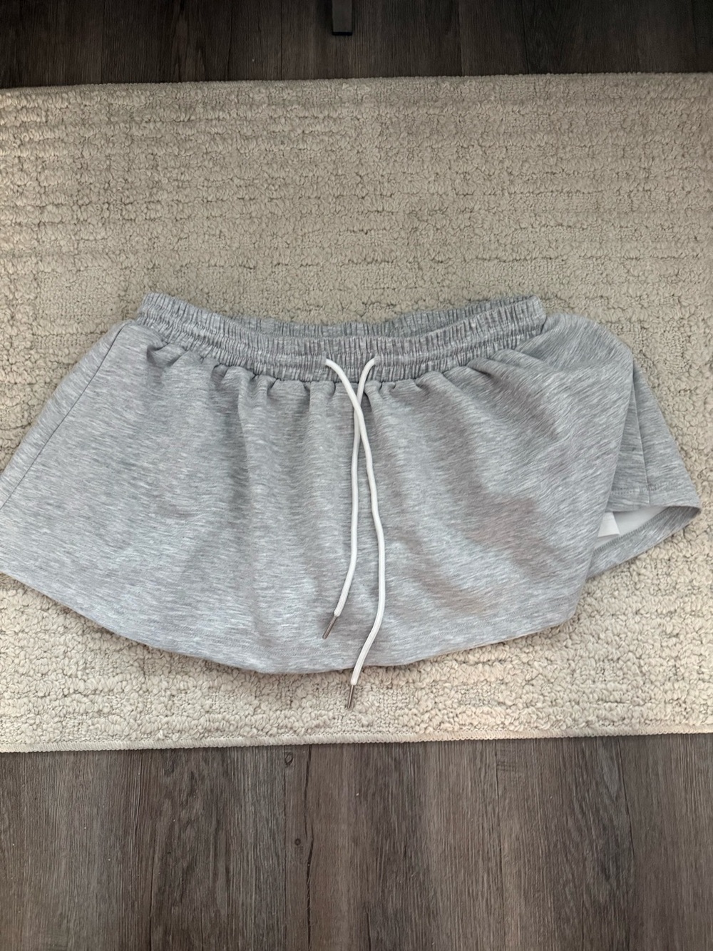 HALARA Gray Heather Mini Skirt with Drawstring